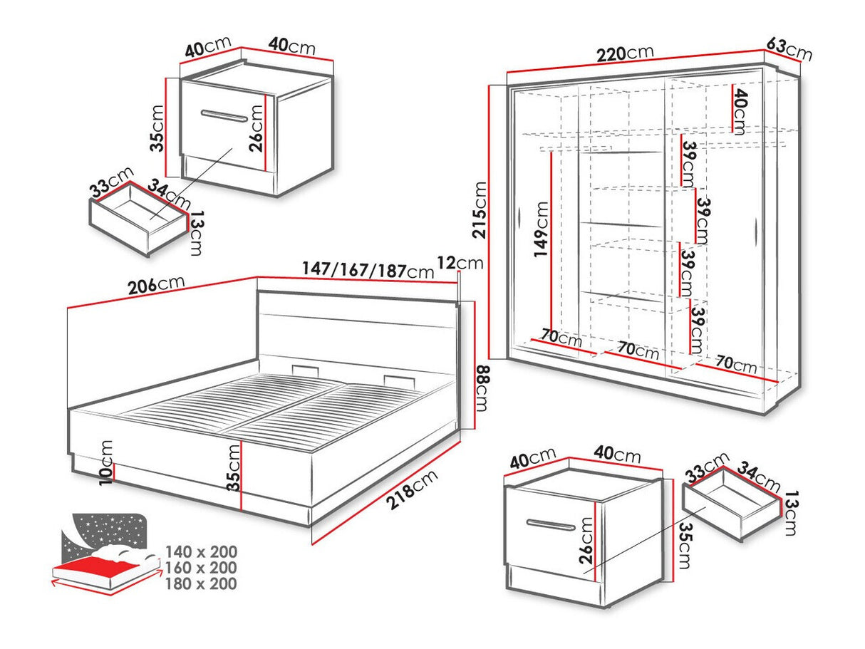 Conjunto de dormitorio 171164