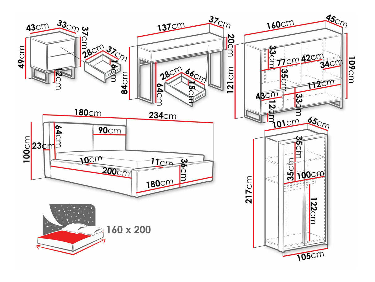 Conjunto de dormitorio 562976