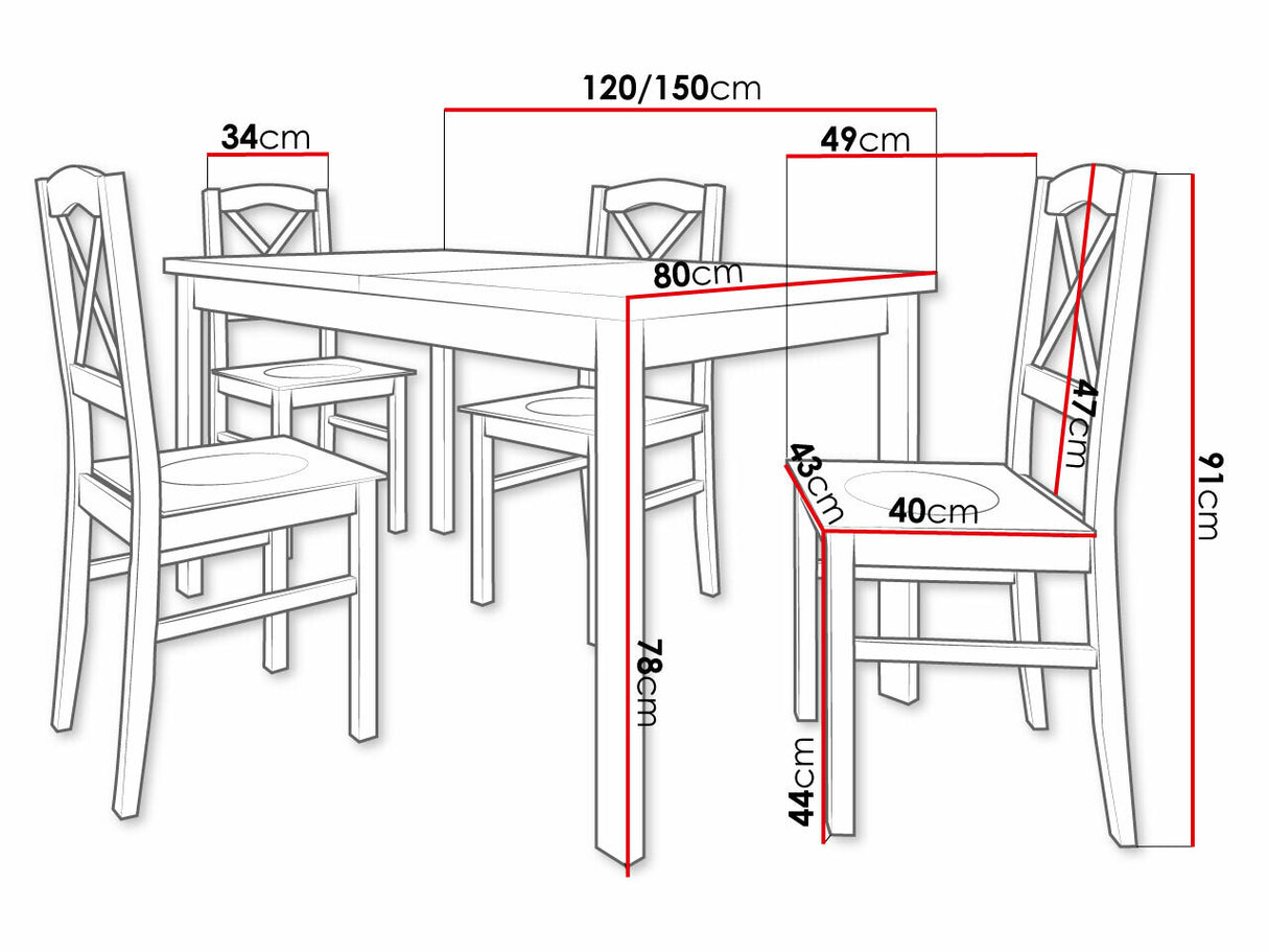 Conjunto de mesas y sillas para comedor 490443