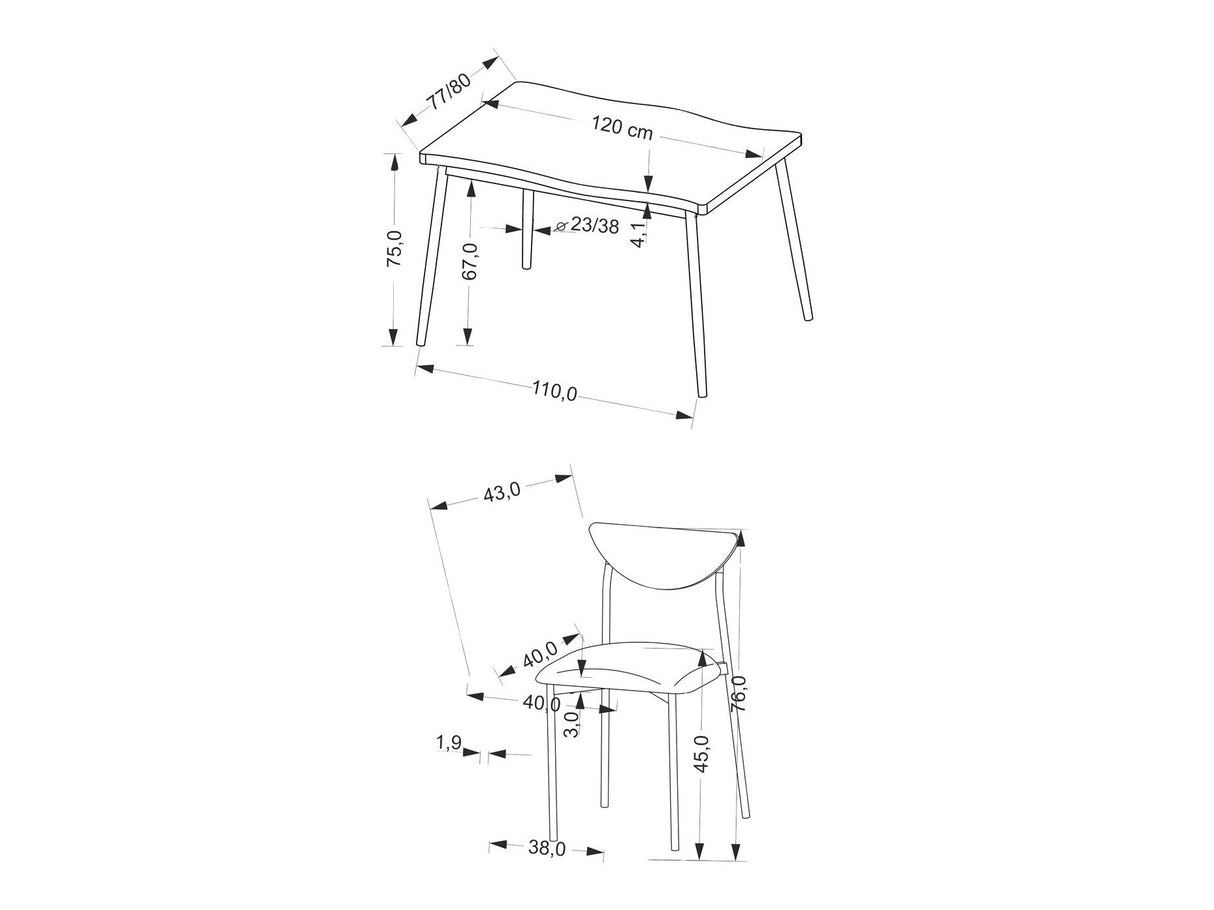 Conjunto de mesas y sillas para comedor 586783
