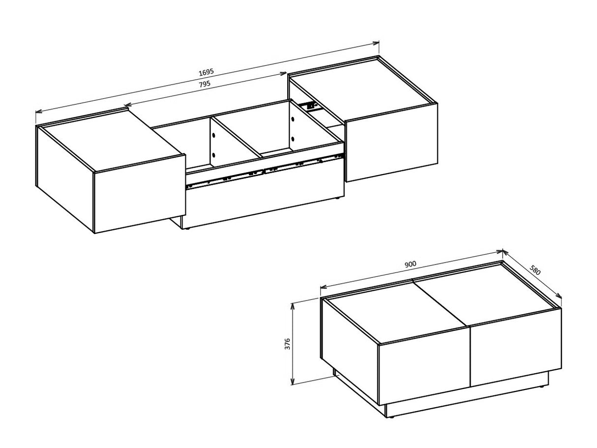 Mesa de centro convertible 613986