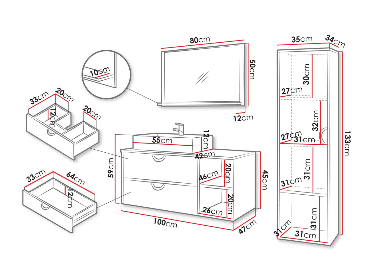 Conjunto de mueble de baño 615750