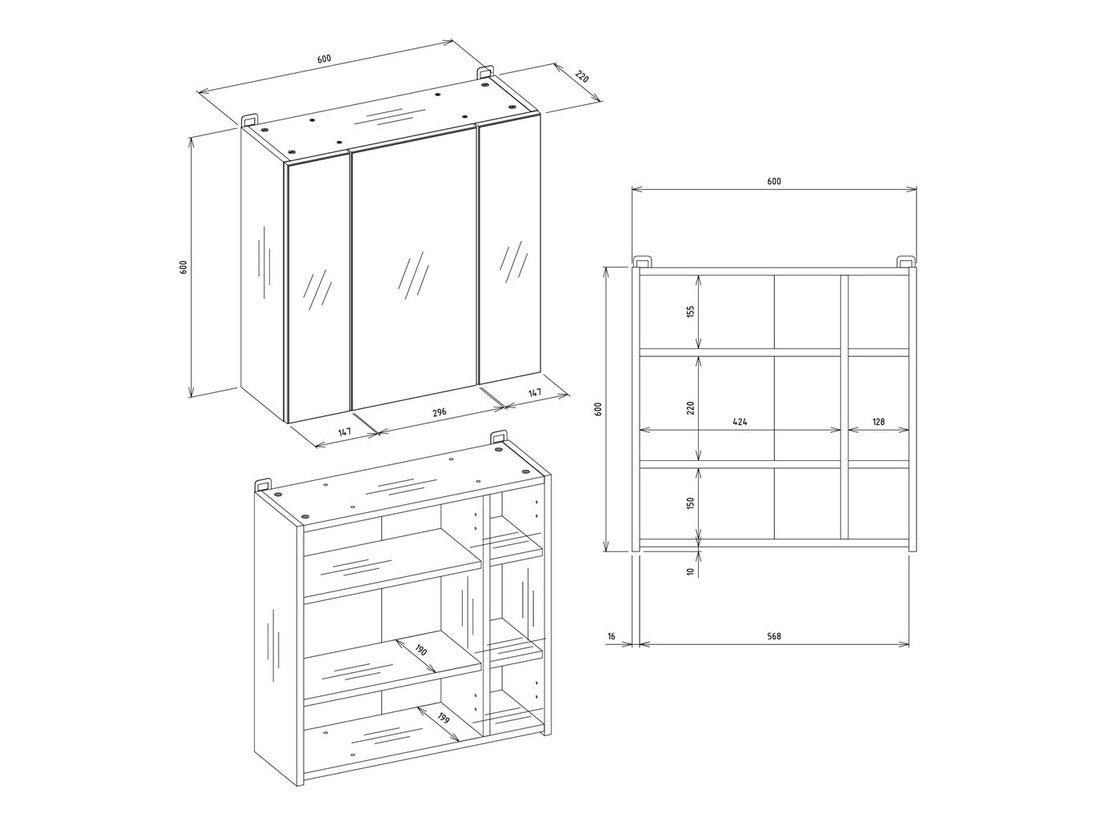 Mueble con espejo para baño 619686