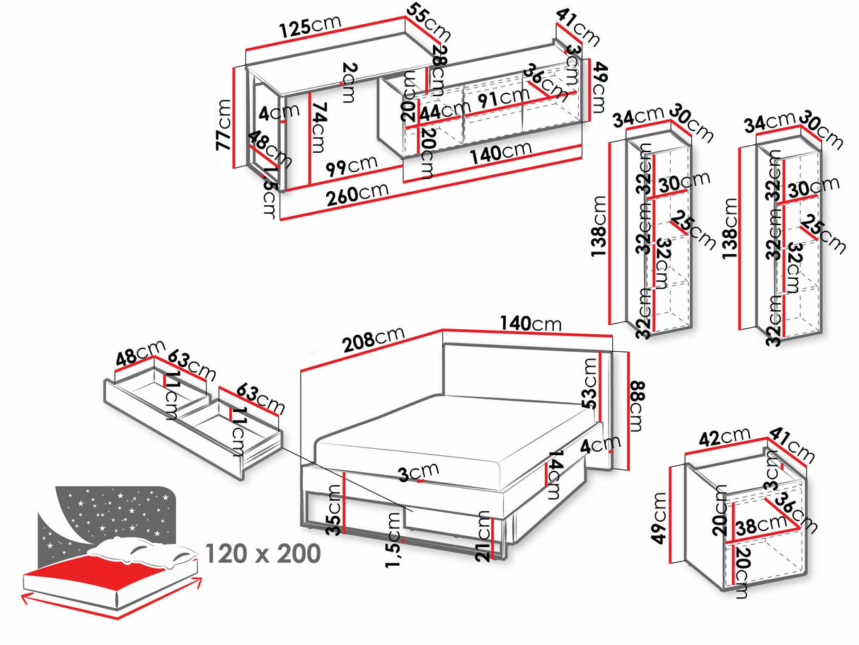 Conjunto de dormitorio 559335