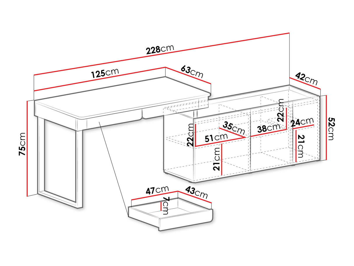 Mesa de ordenador esquinera 629755