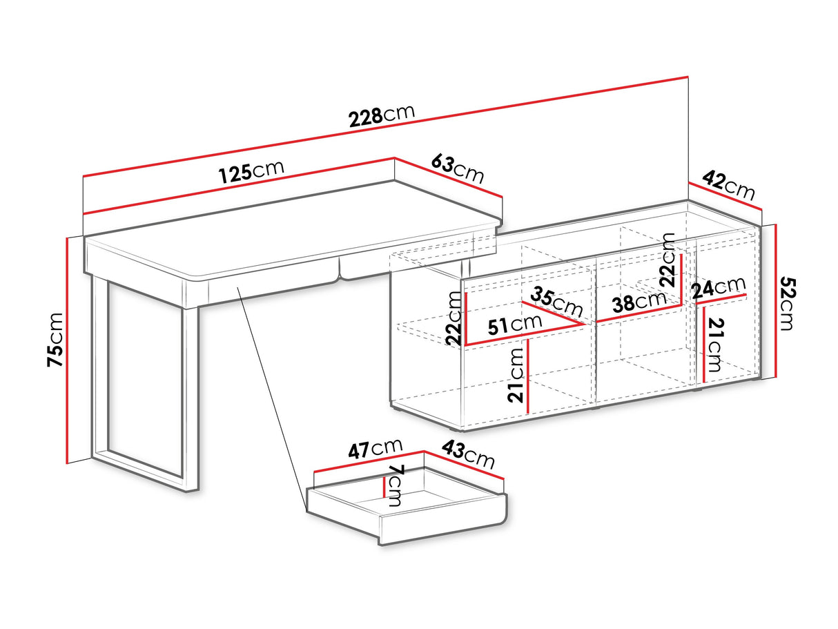Mesa de ordenador esquinera 629755