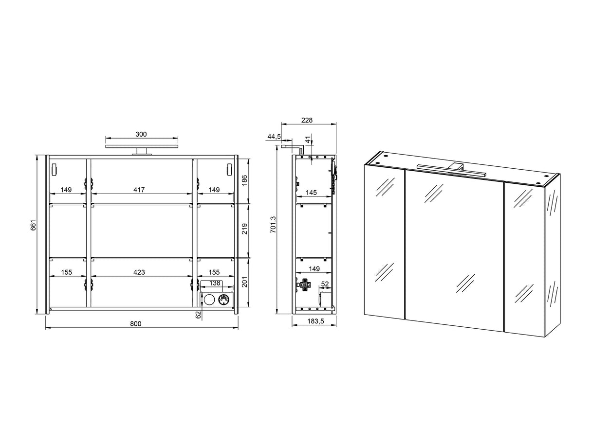 Mueble para baño con espejo 658255