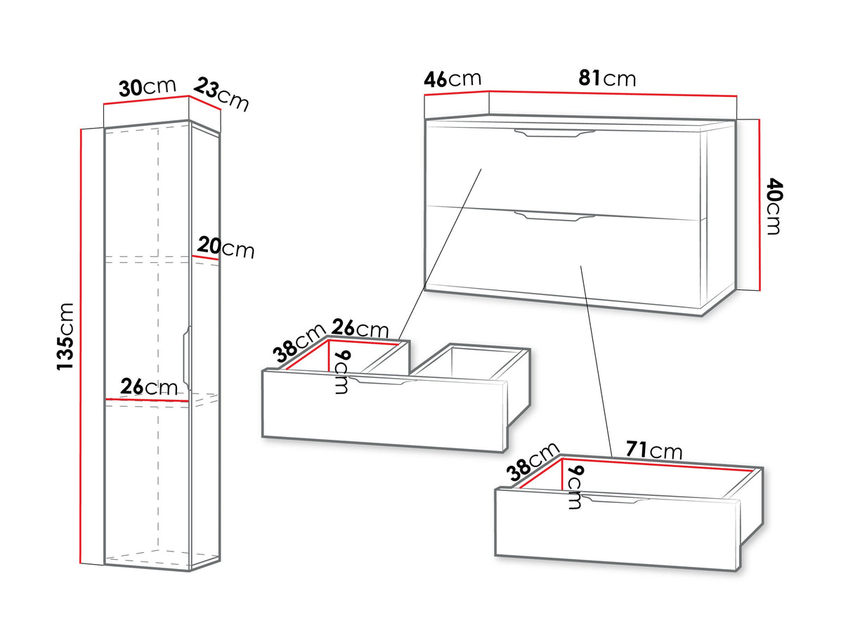 Conjunto de mueble de baño 664084