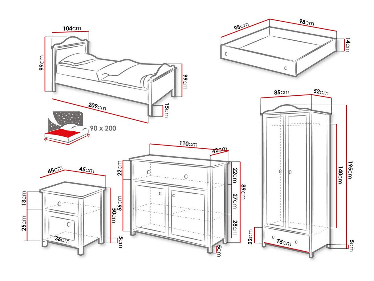 Conjunto de dormitorio infantil 58832