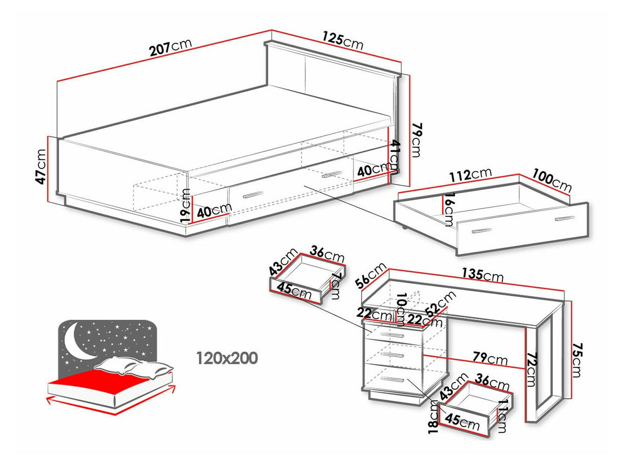 Conjunto de dormitorio 528125