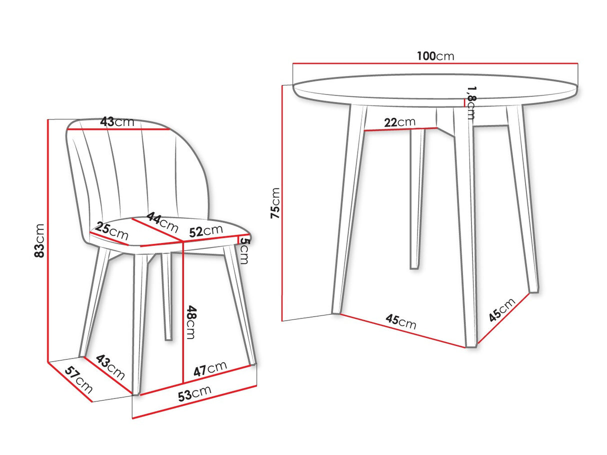 Conjunto de mesas y sillas para comedor 451023