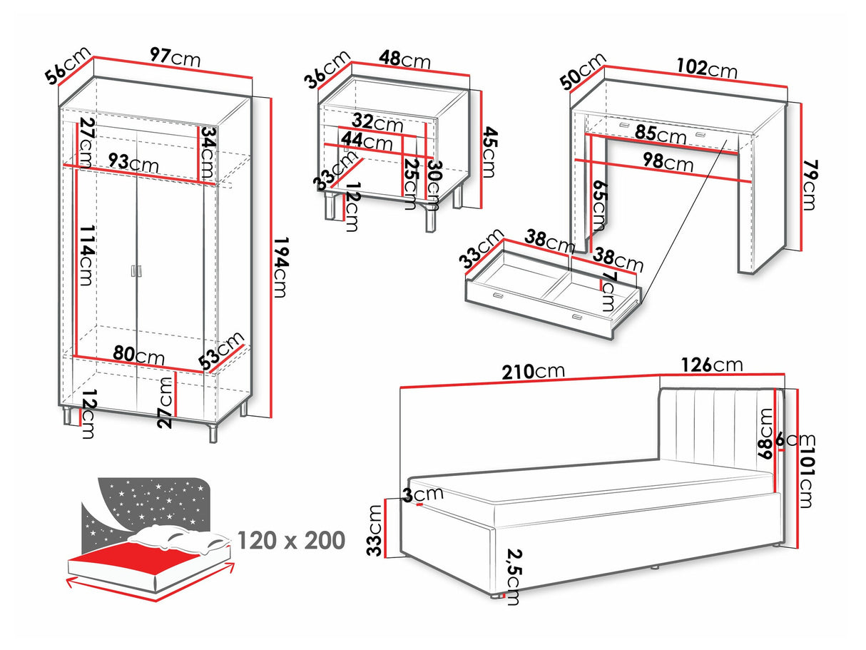 Conjunto de dormitorio 551694