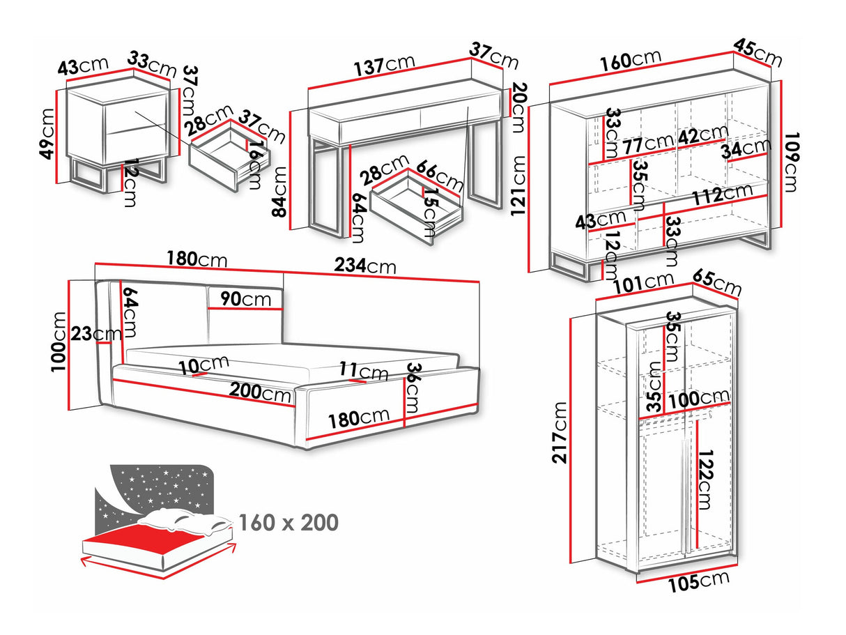 Conjunto de dormitorio 562976
