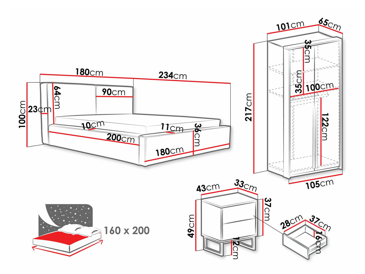 Conjunto de dormitorio 563755