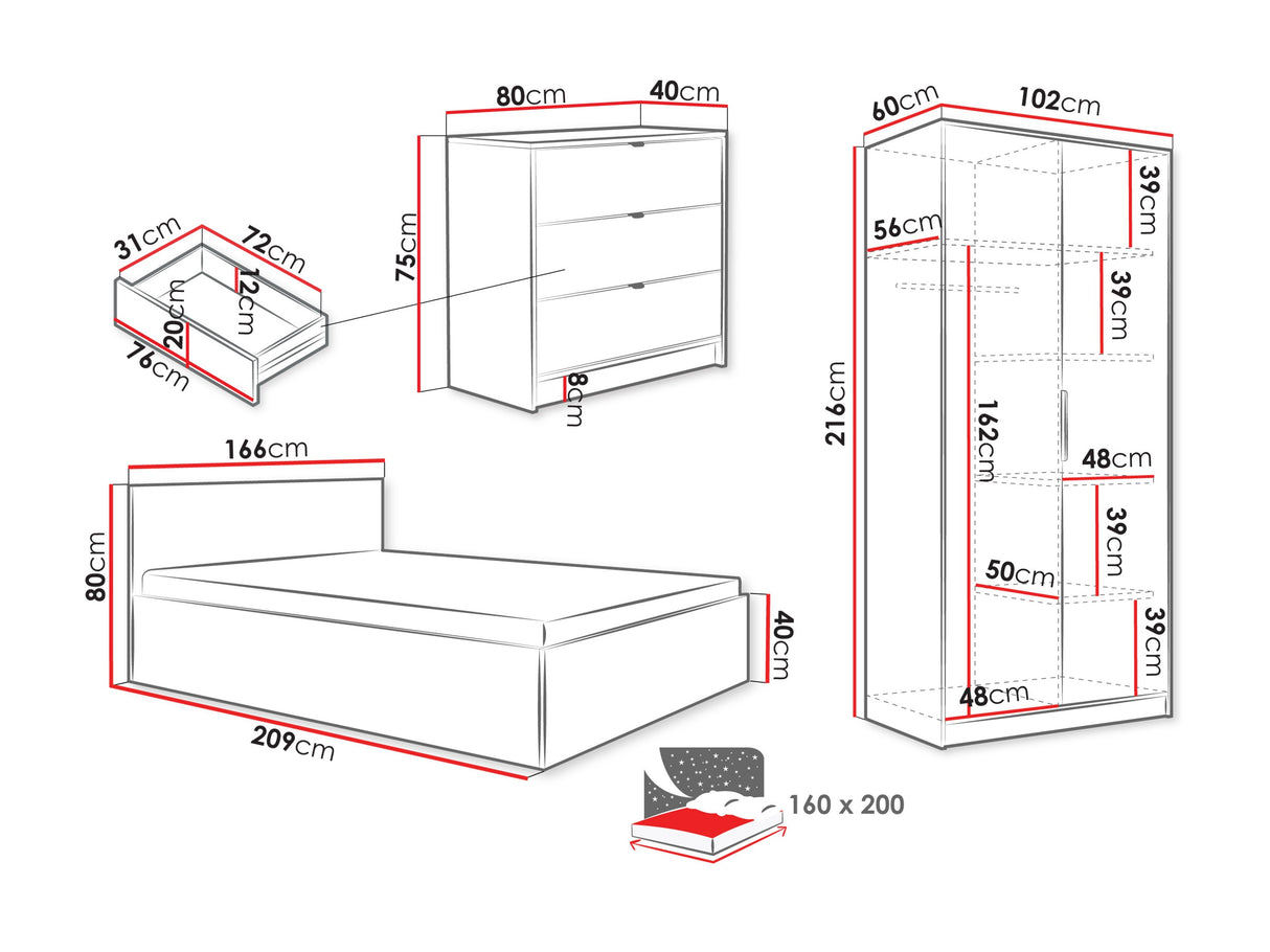Conjunto de dormitorio 594819