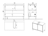 Armario de baño de pie para lavabo 612205