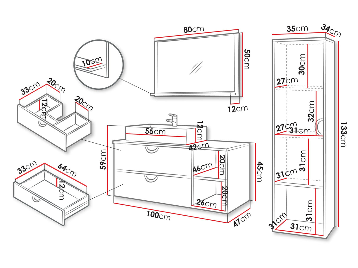 Conjunto de mueble de baño 615750