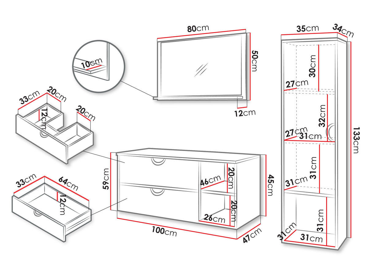 Conjunto de mueble de baño 615750