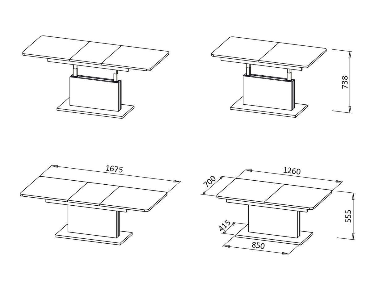 Mesa de centro convertible 448979