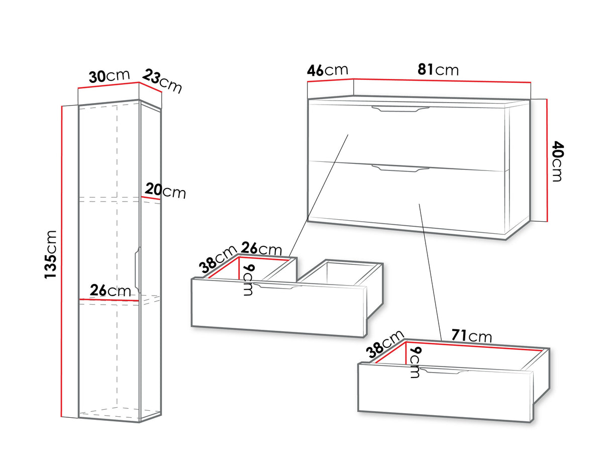 Conjunto de mueble de baño 664084