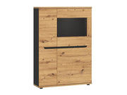 Aparador Cordel 90 cm con LED, marrón claro 5160965