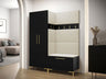 Recibidor Portal modelo A 160 cm, negro, paneles manila 02 5170963