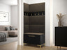 Recibidor Portal modelo D 90 cm, negro, paneles manila 04 5171153